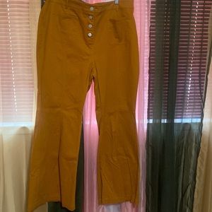Mustard wide leg pants